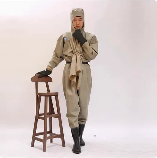 Wasserdichte Gummi-Wathosen mit Handschuhen für Damen und Herren, Angelanzug, Outdoor-Jagdanzug, Marine-Hose, Stiefel, Schwimmschuhe