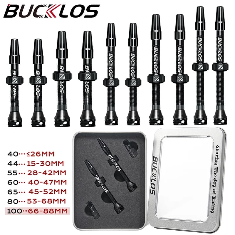BUCKLOS 40MM 44MM Tubeless Reifen Ventil 55MM 60MM 80/100MMRoad Mountainbike Tubeless Ventil Aluminium legierung Fahrrad Presta Ventil