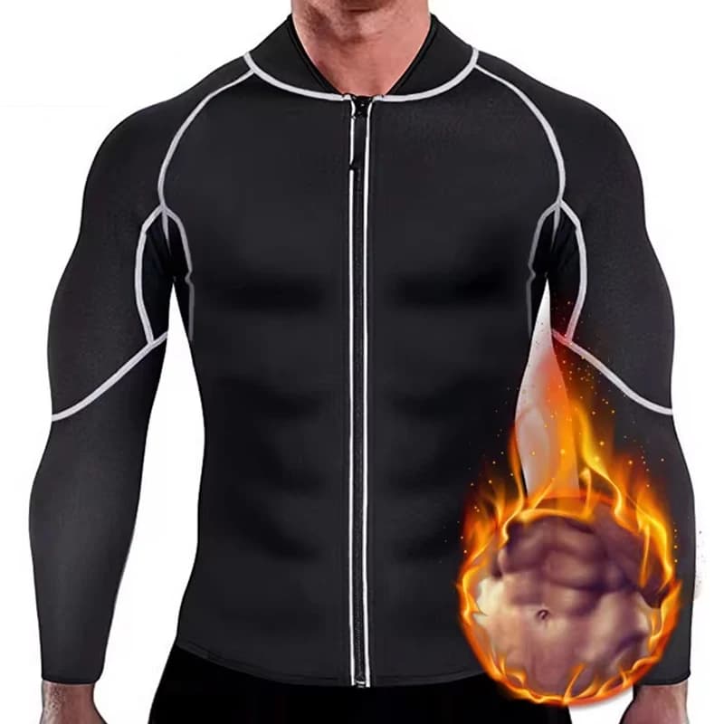 Abnehmen Neopren Sauna Schweiß Anzüge Männer Body Shaper Zipper Gewicht Verlust Kompression Jacke Fett Brennen Taille Trainer Heißer Thermo Gym