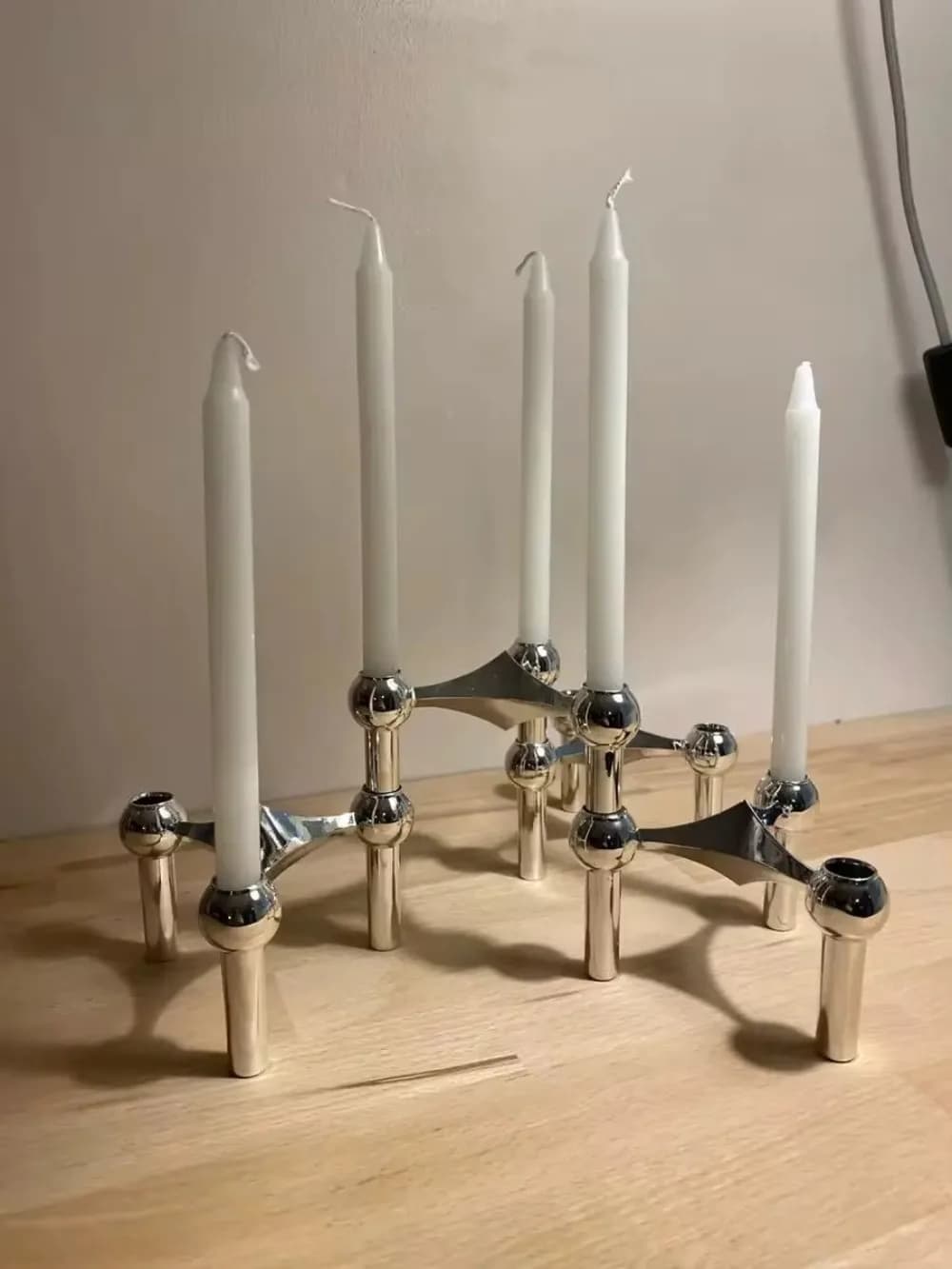 Metall Molekulare Struktur Kerzenhalter Nordic Silber Kerzenhalter Herzstück Wohnzimmer Dekoration Geschenk Home Decore Kandelaber