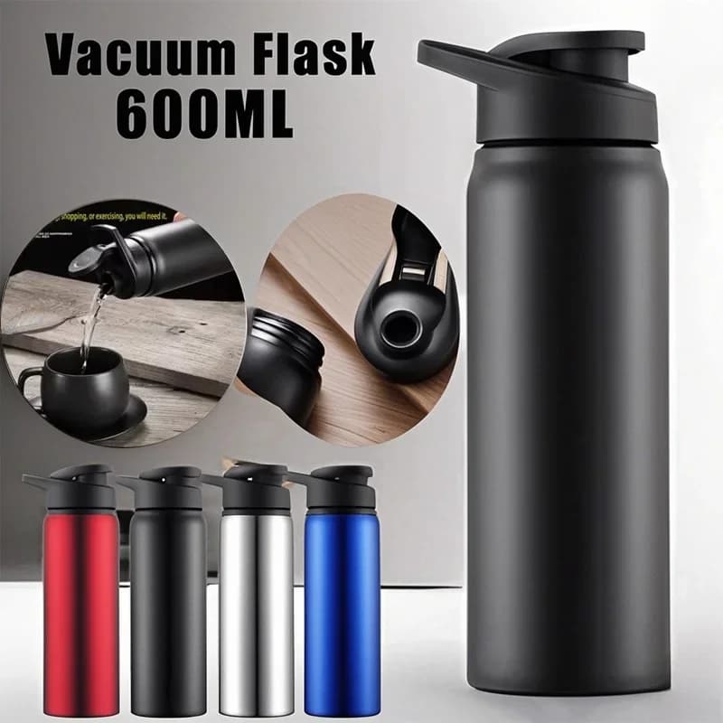 Metall-Sportflaschen mit Druckknopfdeckel, tragbare Fahrrad-Wasserflasche, wiederverwendbare Reiseflaschen mit Griff, Großpackung für Fitnessstudio,