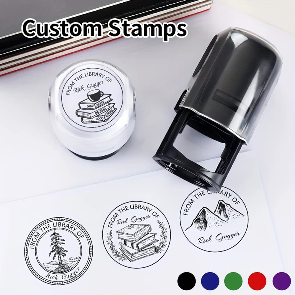 Individueller Selbstfärbender Stempel mit Eigenem Logo, Fotosensitive Tinte / Gummistempel, Personalisieren Sie Ihr Logo mit Mehrfarbiger