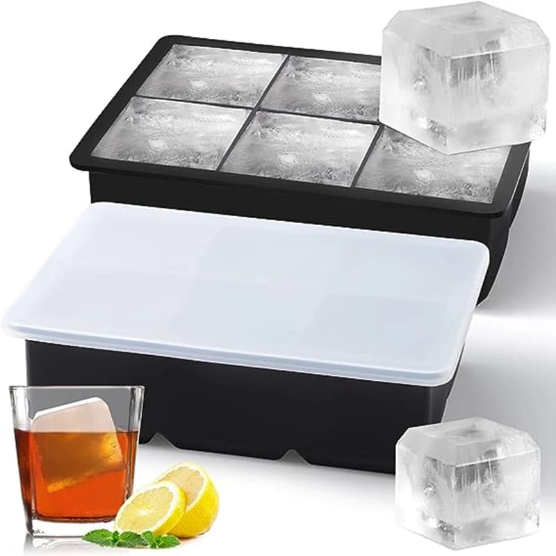 4/6/8/15 Grid Big Ice Tray Mold Giant Jumbo Large Food Grade Silikon Ice Cube Square Tray Mold DIY Ice Maker Ice Cube Tray