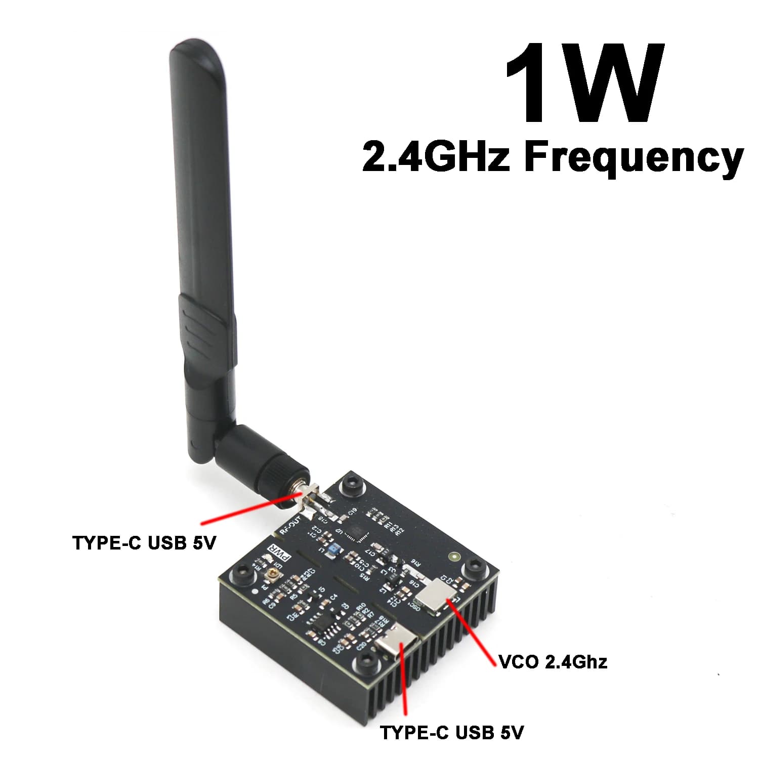 1W 2,4GHz VCO-Generator, integrierte 1W-Signalquelle mit Antenne für 2,4G Bluetooth-Lautsprecher, WLAN, BT, WLAN-Kamera