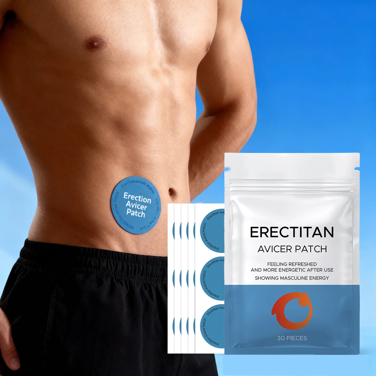 Men's Health Patch Male Enhancement Support Patches Natürliches Kräuterergänzungsmittel für Energie, Vitalität und Leistung, tägliches