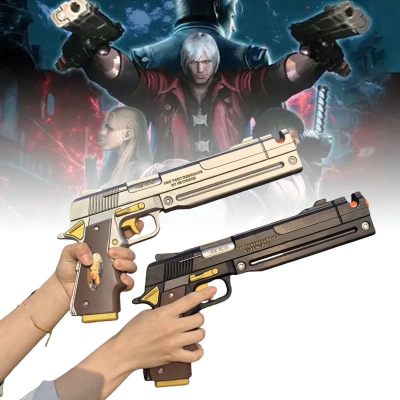PU Dante Pistole Pistole Ebenholz Elfenbein Waffe Anime Devil May Cry 4 Cosplay Prop DMC Gun Echte Größe Japanische Katana Samurai Säbel Spielzeug