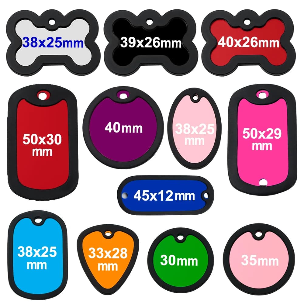 100 Stücke Angepasst Haustier Hund ID Tag Blank Gummi Für Aluminium Stumm Schlüsselanhänger Anhänger Gravierbar Ornament Zubehör