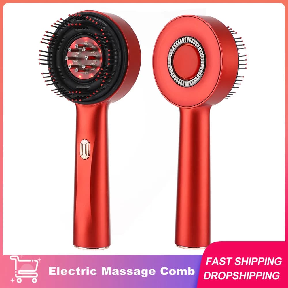 Elektrische Massage Kamm Vibration Rot Licht Haar Wachstum Massage Kopfhaut Pinsel Anti Haarausfall Flüssigkeit Öl Applikator