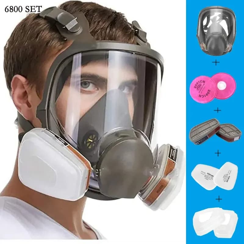 Anti-Beschlag 6800 Gasmaske Industrielle Lackier- und Sprühmaske Atemschutzgerät Sicherheitsfilter Staubdicht Vollgesichtsschutz Formaldehydschutz