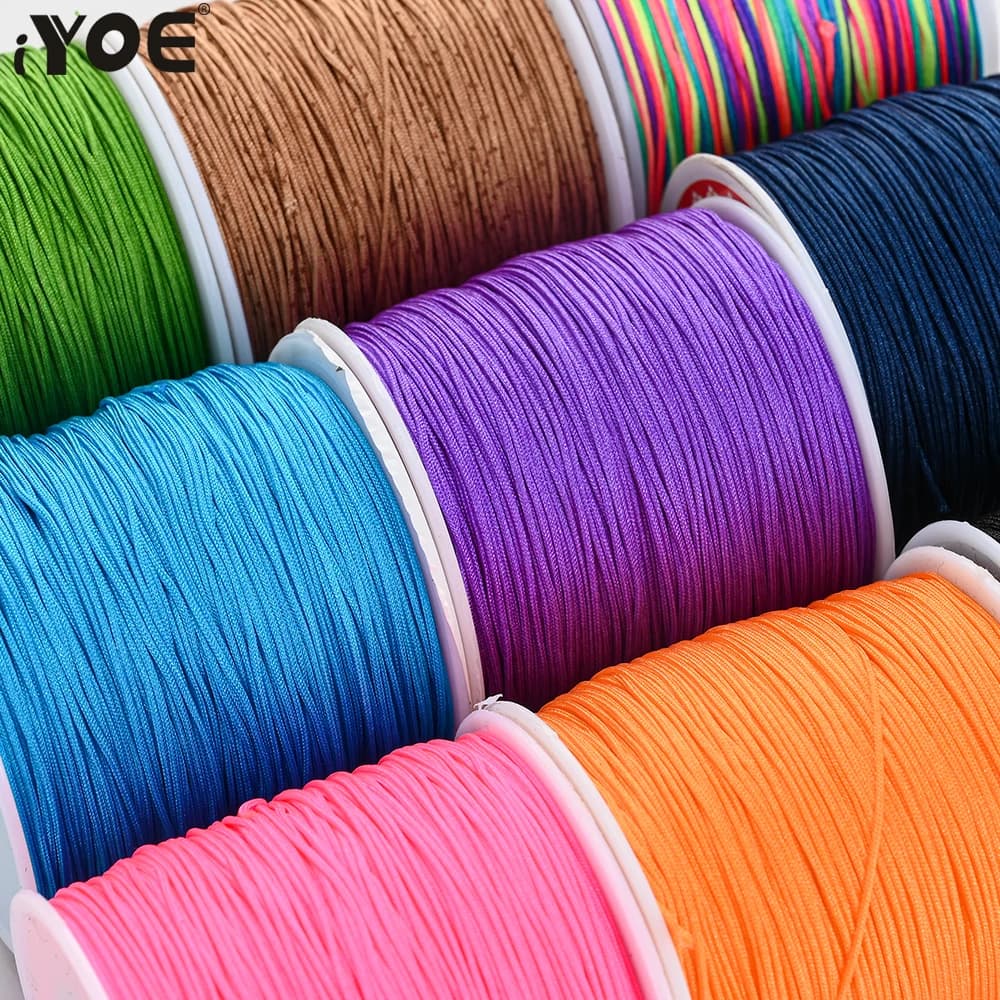 100 m/Rolle, 0,8 mm, 28 Farben, Nylonfaden, Schnur für DIY-Herstellung von Armbändern, Halsketten, handgefertigten Bastelzubehör