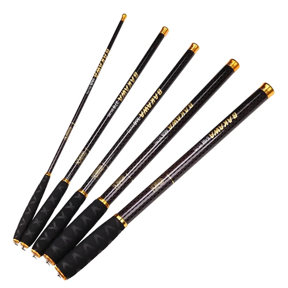 BAKAWA Ultraleichte Carbon Angelruten 1,8 M-7,2 M Tragbare Teleskop Reise Mini Stream Feeder Pole Harte Pesca karpfen Süßwasser