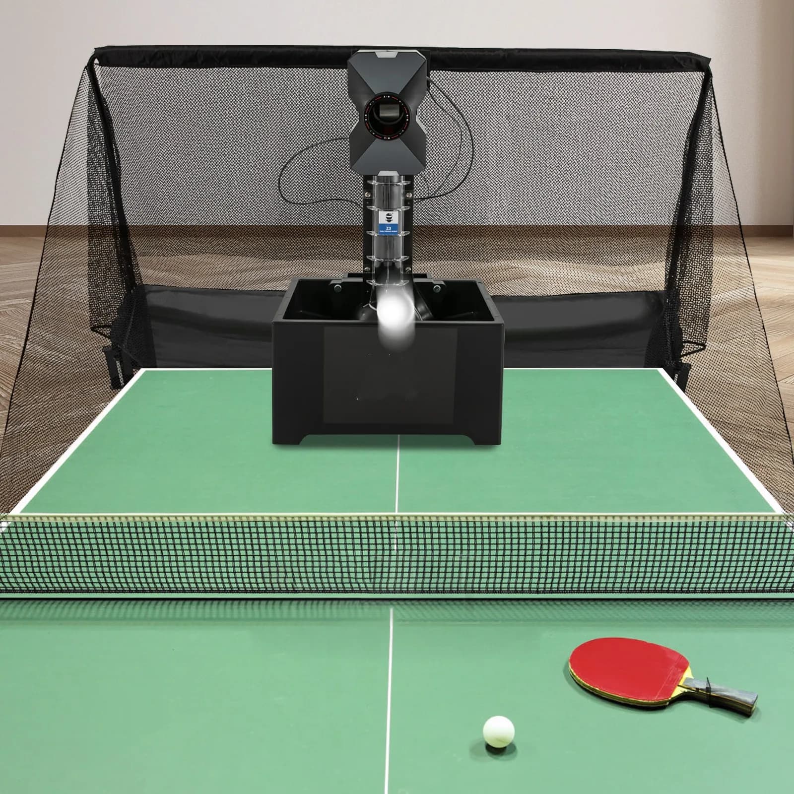Tischtennisroboter, 100 Bälle Kapazität, automatische Ping-Pong-Ball-Pitching-Maschine mit Fernbedienung für Pong-Liebhaber, selbsttrainingend