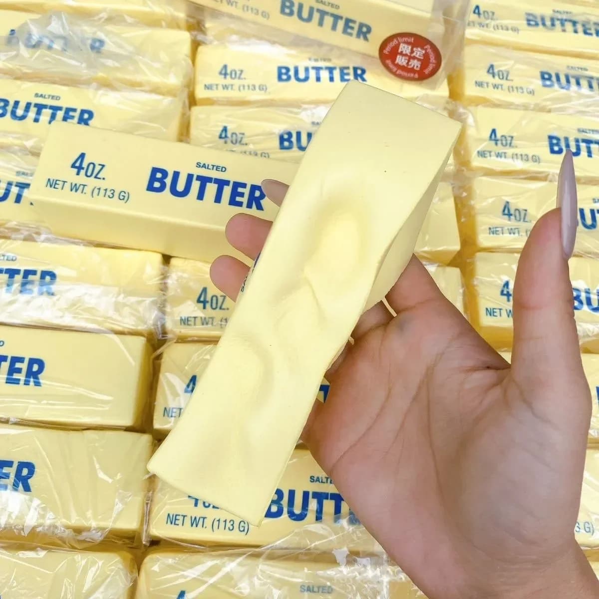 Weicher, langsamer Rückprall-Butterstab, Quetschspielzeug, realistische Butterstäbchen, Dekompressions-Zappelspielzeug