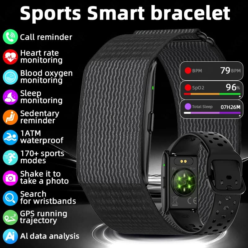 Neue GPS-Track AI Gesundheit Armband Herzfrequenz Blutdruck HRV Monitor Anruf Erinnerung Smart Watch Sport Band Fitness Tracker