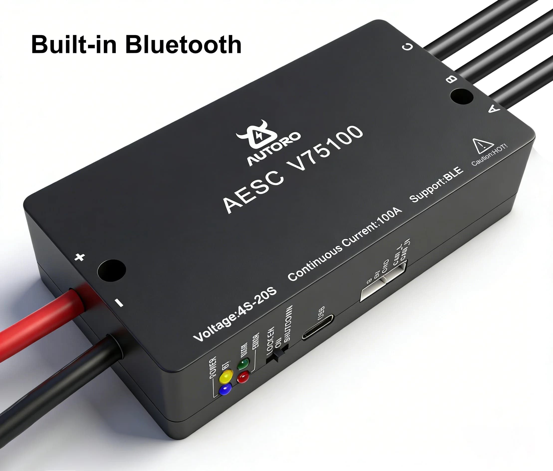 Autoro 75100 V75100 mit FOC & BLDC Eingebautem Bluetooth Basierend auf VESC 75100 & MK2 MK4 MK5 für Elektro-Skateboard, E-Bike, Roller