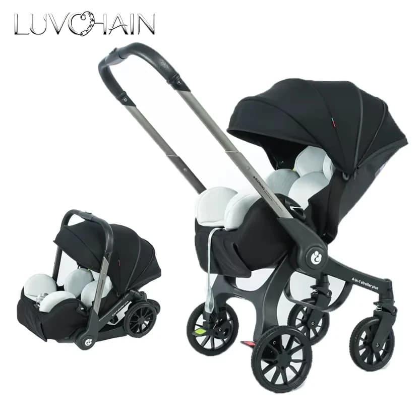 Neuer multifunktionaler Kinderwagen 4in1 faltbar mit Autositz Babywagen tragbarer Kinderwagen 3in1 EU-Lagerbestand