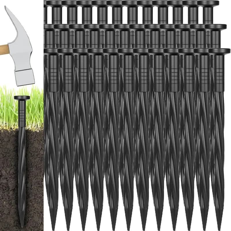 10-50 Stück Garten-Kunststoff-Rasenstecker, Bodenpflanzen-Befestigungspflöcke, Pflasterkanten- und Unkrautbarriere-Spieße, Gras- und