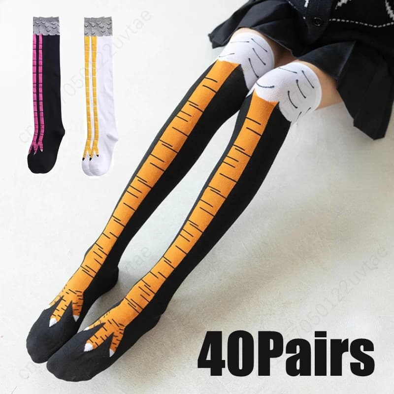 40 Paare 3d lustige Hühner klauens ocken Knies trümpfe Damen warme Oberschenkel Hühner füße Socken Hühner bein Knies trümpfe