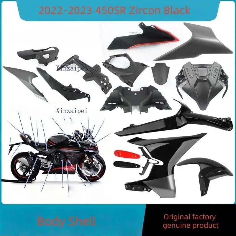 FÜR CFMOTO 450SR 2022 2023 Zirkon Schwarz Motorrad Körper Shell Verkleidung 22-23 CF400-6 Schutz Bord Abdeckung Original zubehör