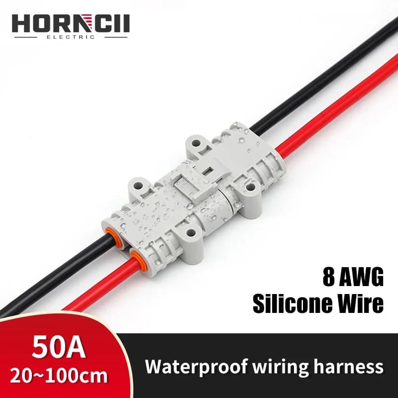 50A Wasserdichte Kabelbaum Parkplatz Klimaanlage Kabel 600V 8AWG Silikon Draht Mit Außen Schnell Anti-lose Stecker