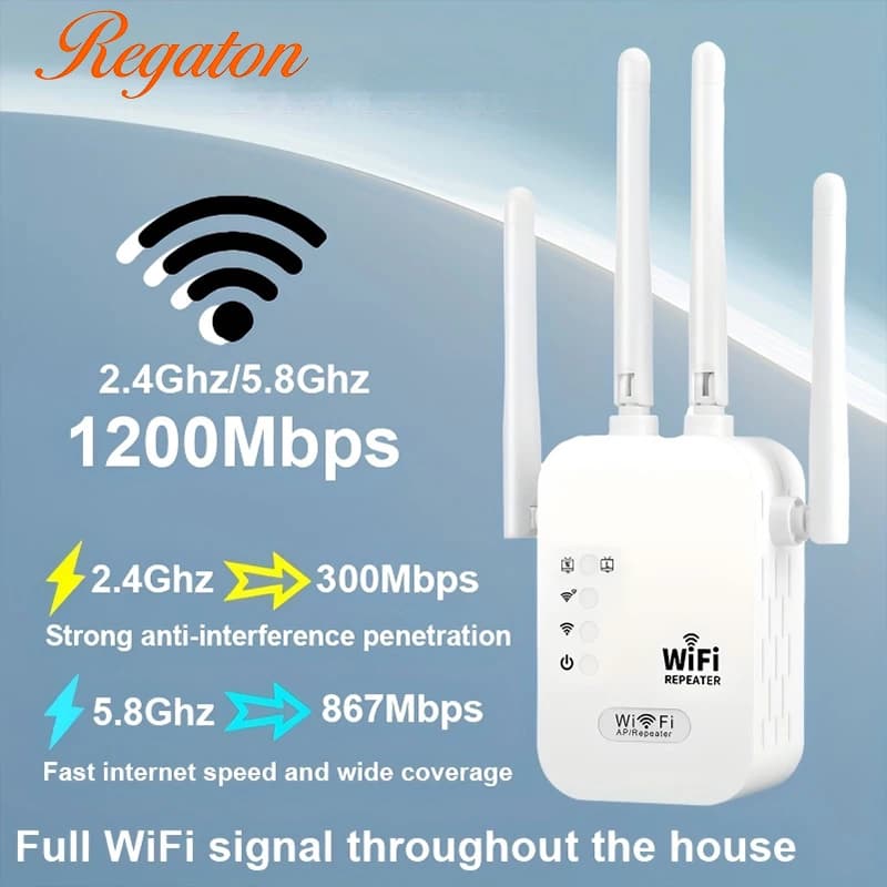 1200Mbps Kabelloser WLAN-Repeater WLAN-Signalverstärker Dual-Band 2,4G 5G WLAN-Extender 802.11ac Gigabit WLAN-Verstärker WPS Router