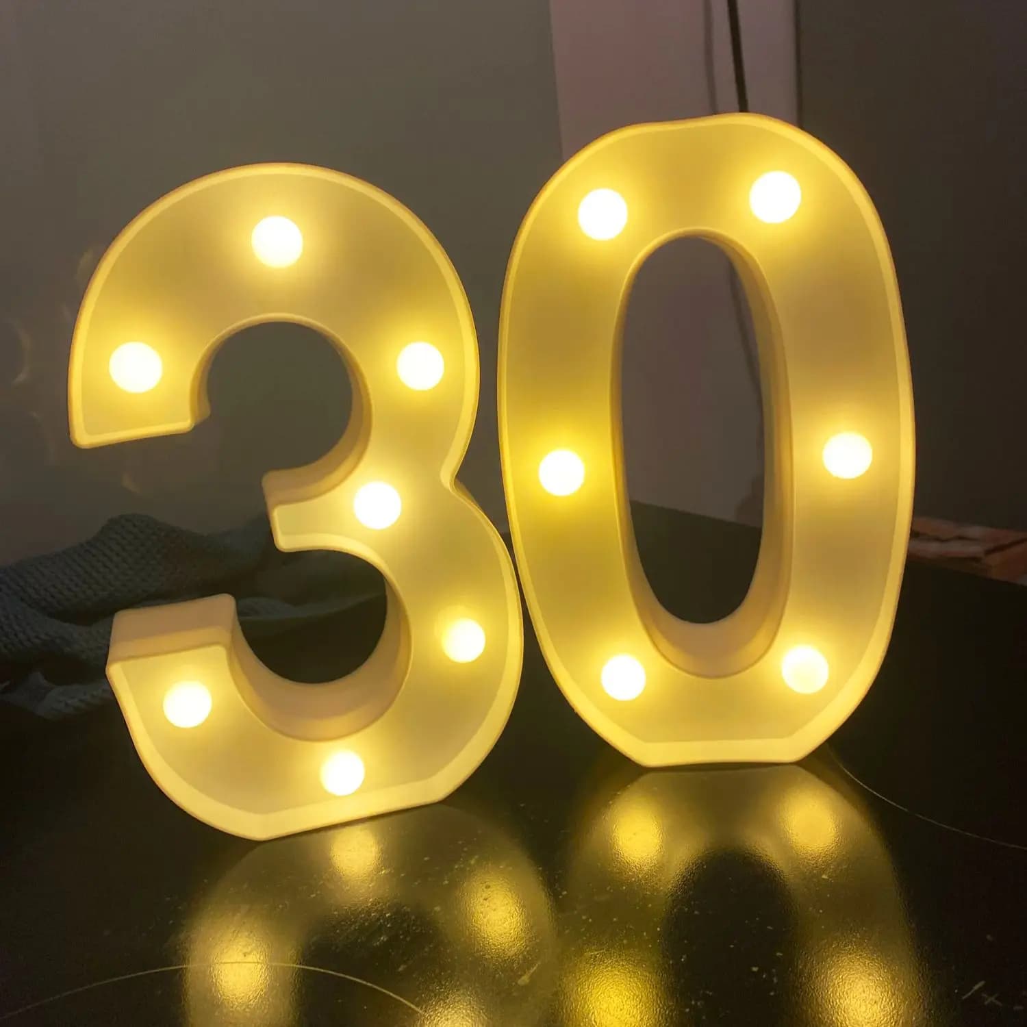 2 Stücke Nummer 16 18 21 30 Led-Lichterkette Alles Gute Zum Geburtstag Party Dekoration Hochzeitstag Erwachsene Geburtstag Party Geschenk Licht Led