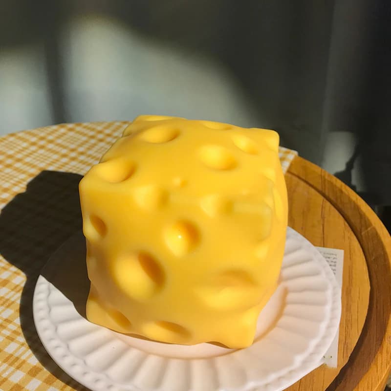 5CM Käse-Quetschspielzeug Extra Große Größe Käse-Squishy Fidget Toys Langsam Rückfedernder Formbarer Entspannungsball für Erwachsene Geschenke