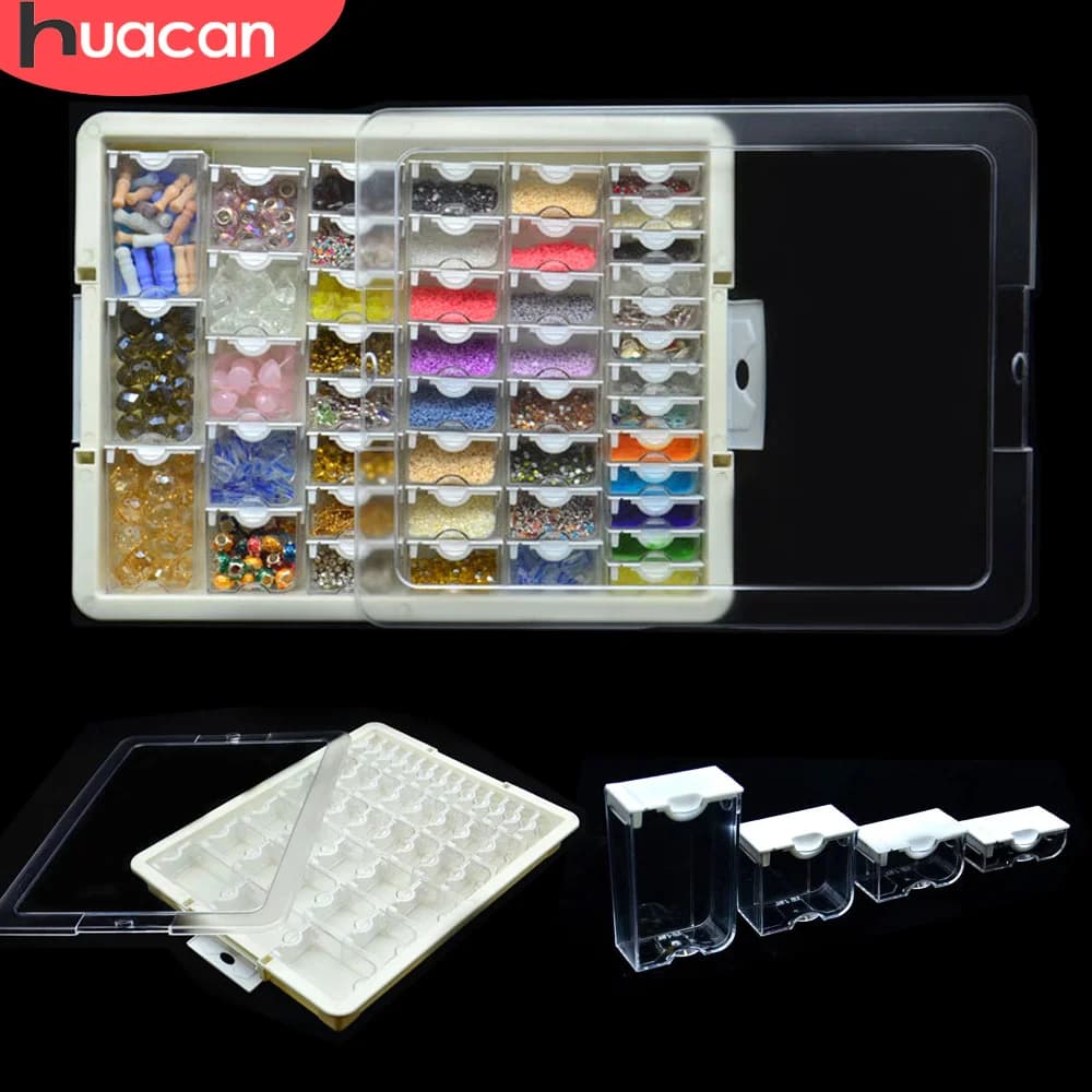 HUACAN Diamant Malerei Mosaik Werkzeug Zubehör Plaid Schmuck Bohrer Behälter Für Diamant Stickerei Transparente Lagerung Box