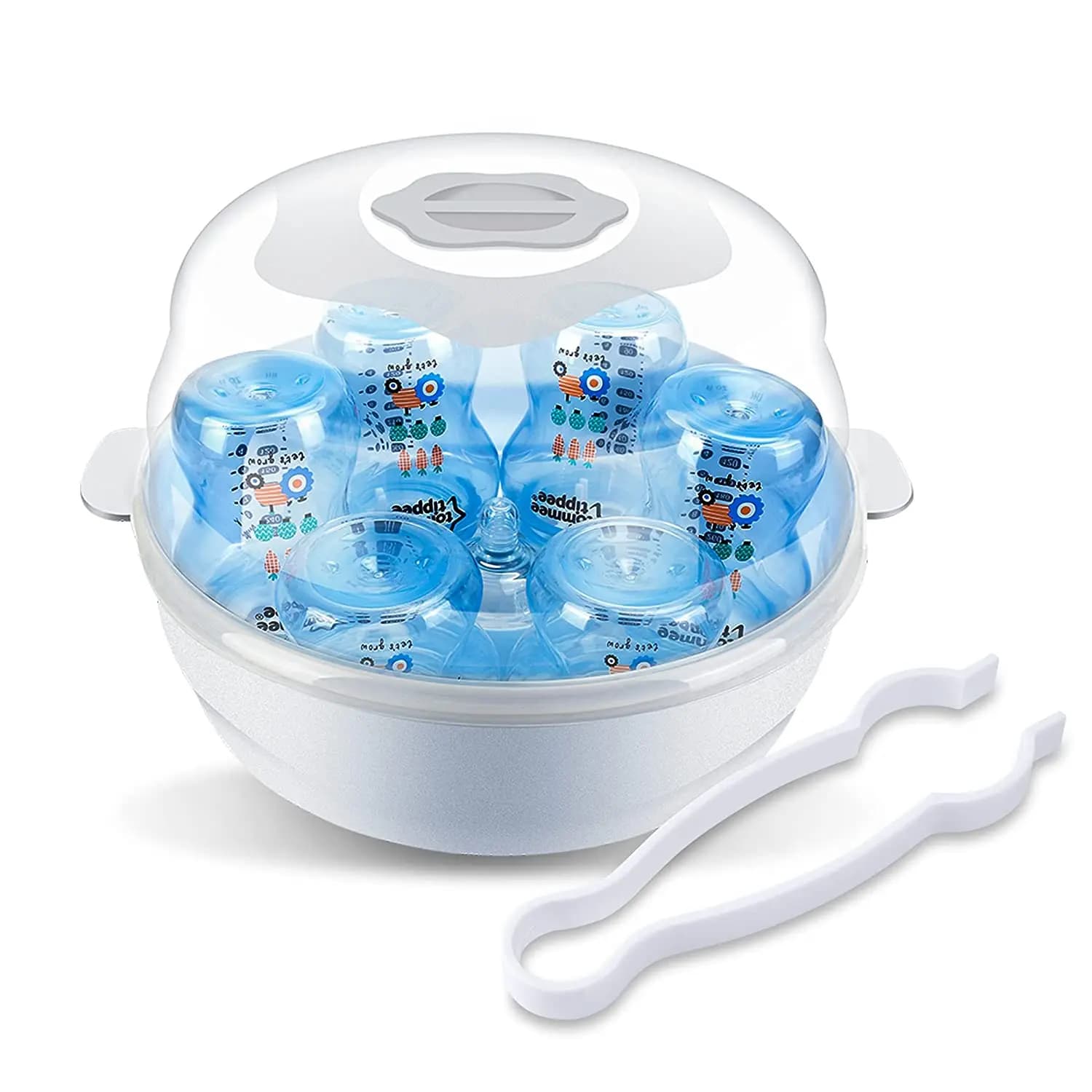 Mikrowellen-Dampfsterilisator für Babyflaschen, Hochtemperatur-Mikrowellen-Dampfnippel-Sterilisator, Aufbewahrung von Babyflaschenhaltern