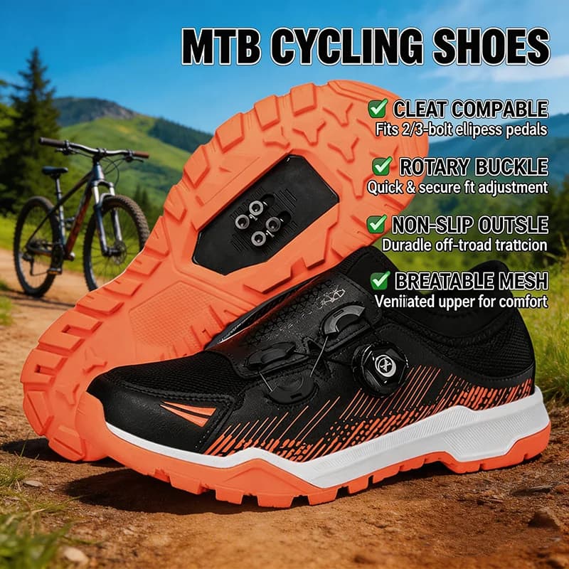 MTB-199 XC/Trail/MTB Radsportschuhe (Tênis Masculino) - Herren Gravel-Rennrad-Sneaker, SPD-Klicksystem für MTB-Schuhe