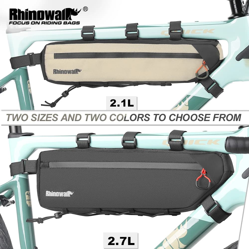 Rhinowalk Fahrradrahmen-Dreieckstasche, spritzwassergeschützt, 2,1 l bis 2,7 l, Fahrradunterrohrtasche, doppelseitiges