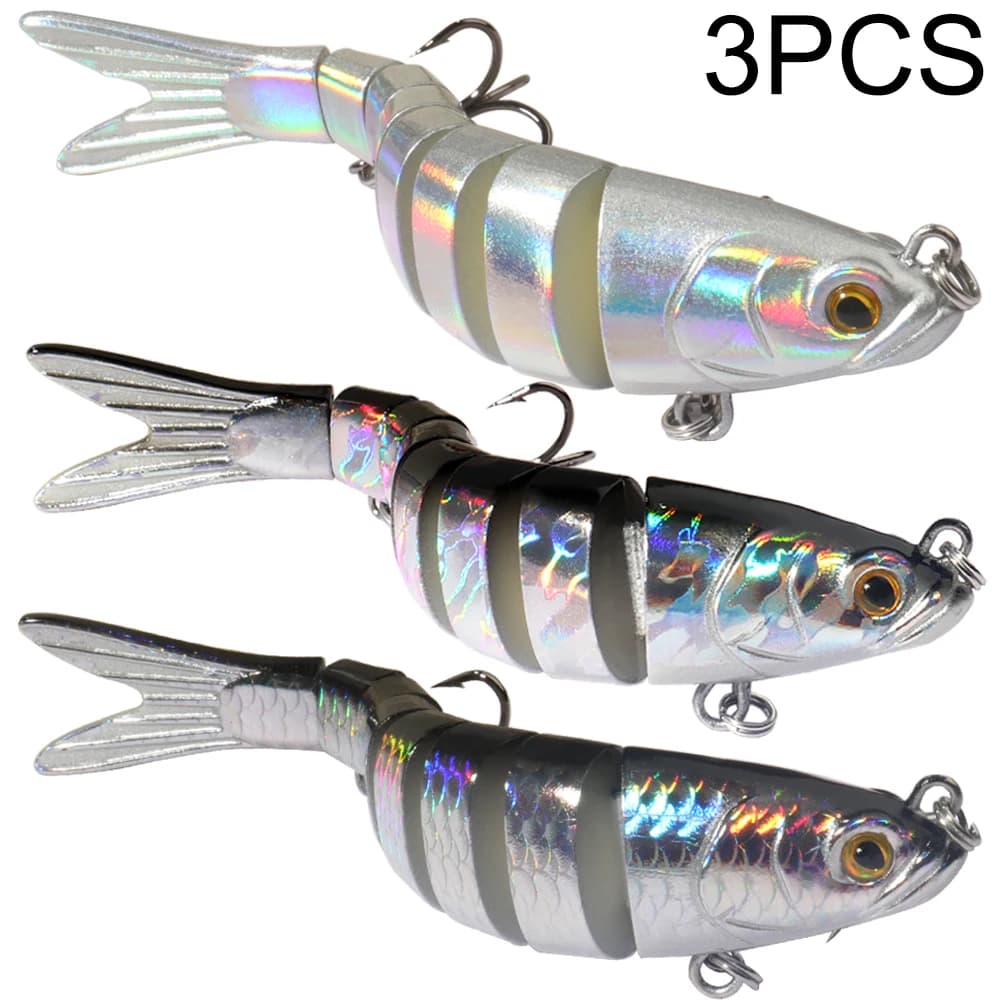 3 Stück Swimbait 11g 16g 27g Gelenk köder 3d Auge Laser bunte bionische Pesca Bass Drillinge Karpfen Angel gerät sinkenden Bleistift köder