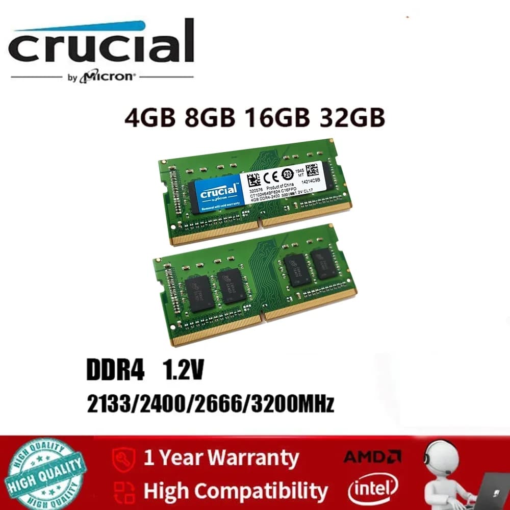 DDR4-Speicher Crucial RAM 16GB 8GB 32GB 1,2V 260-Pin 3200MHz 2666MHz 2400MHz PC4 für Notebook Sodimm-Speicher