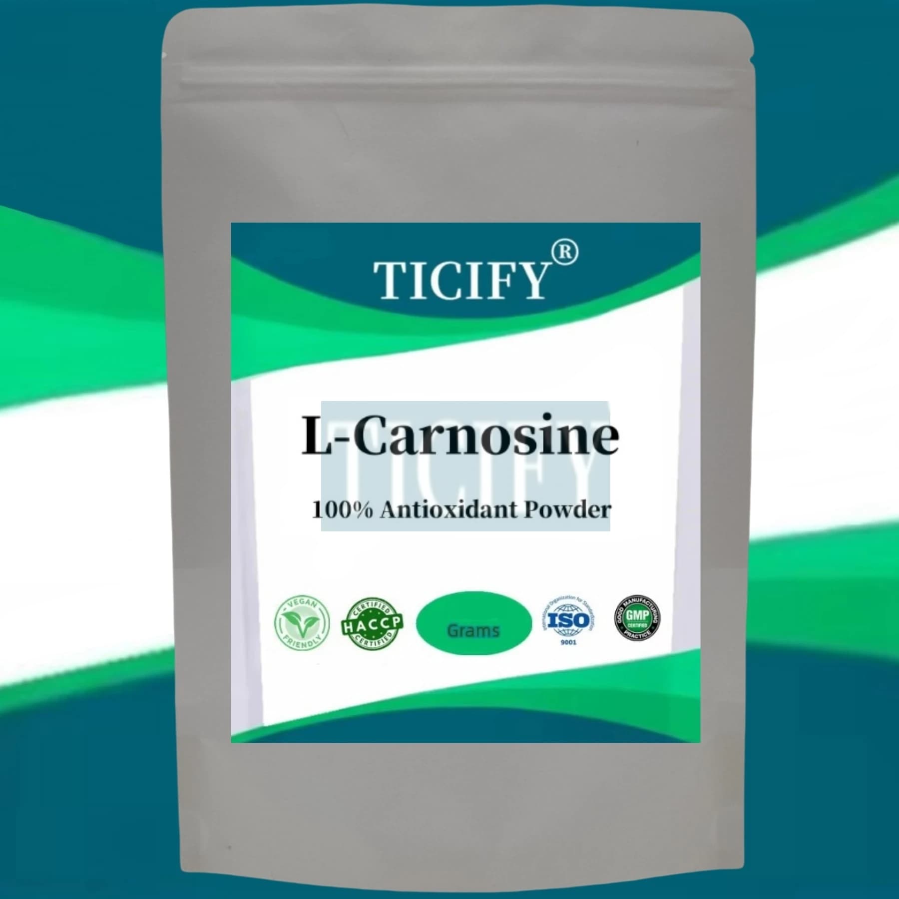 Schneller Versand, individuelle Verpackung, 100 % L Carnosine-Pulver, Verpackung, Aluminiumfolienbeutel, Innenpackung, Doppeldeck-Plastiktüten