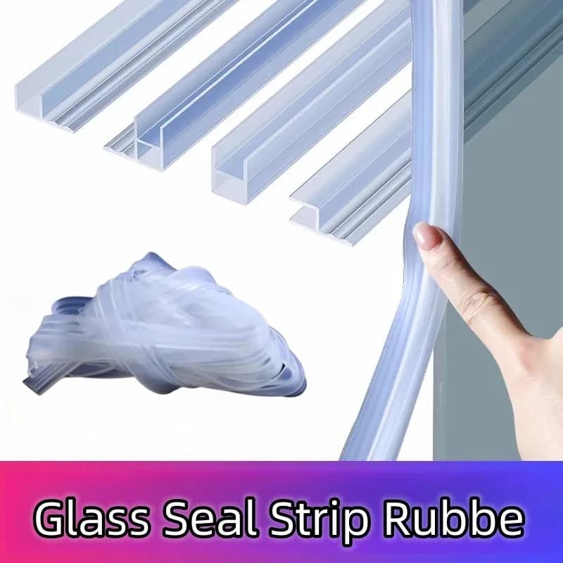 Dichtungsstreifen für Glastüren aus Silikon, H/F/U-Form, Bad, Dusche, Dichtungsstreifen, Zugluftstopper, Büro, Balkon, Tür, Fenster, Dichtungsband