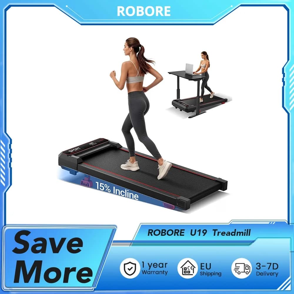 (ROBORE U18 Verbesserte Version) ROBORE U19 3,0 PS Smart Walking Pad Laufband mit Vibrationsplatte, Smart LCD-Display, Fernbedienung, leiser Motor
