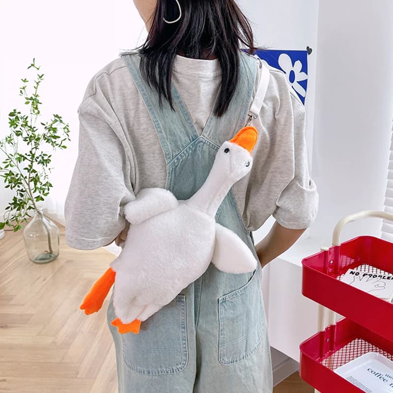 Niedliche Plüsch Umhängetasche lustige erwachsene Kind Mädchen Ente/Gans Geldbörse Cartoon Tiere Form Umhängetasche Kawaii Tasche Rucksack