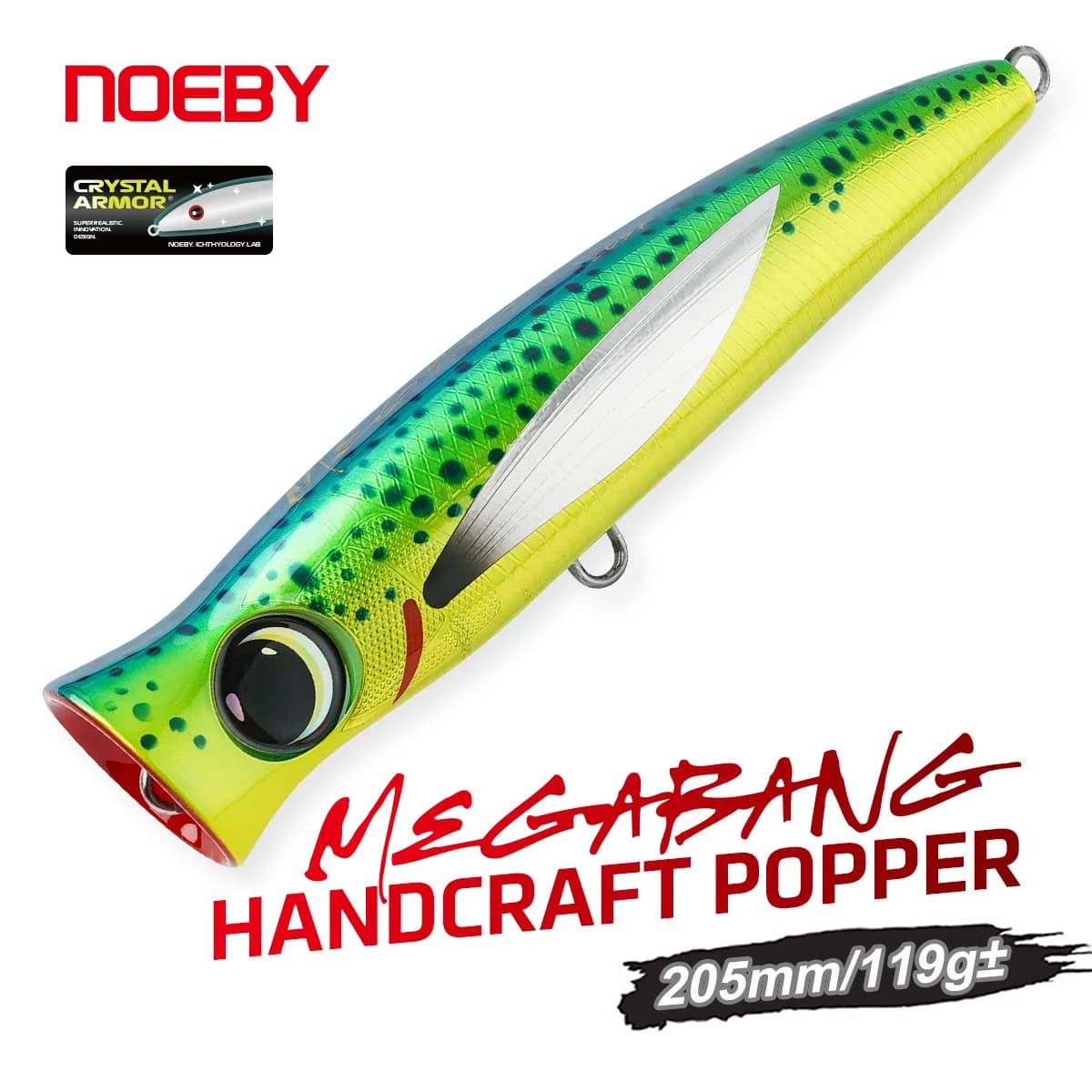 NOEBY Megabang Handgefertigte Poppers 205mm 119g± Premium-Qualität Oberflächenköder für Großwildfischen im Salzwasser Thunfisch GT Popping