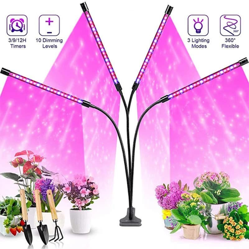 USB-LED-Pflanzenwachstumslicht für den Innenbereich, Garten, 10 dimmbare Stufen, Wachstumslicht, volles Spektrum, Timer-Einstellung,