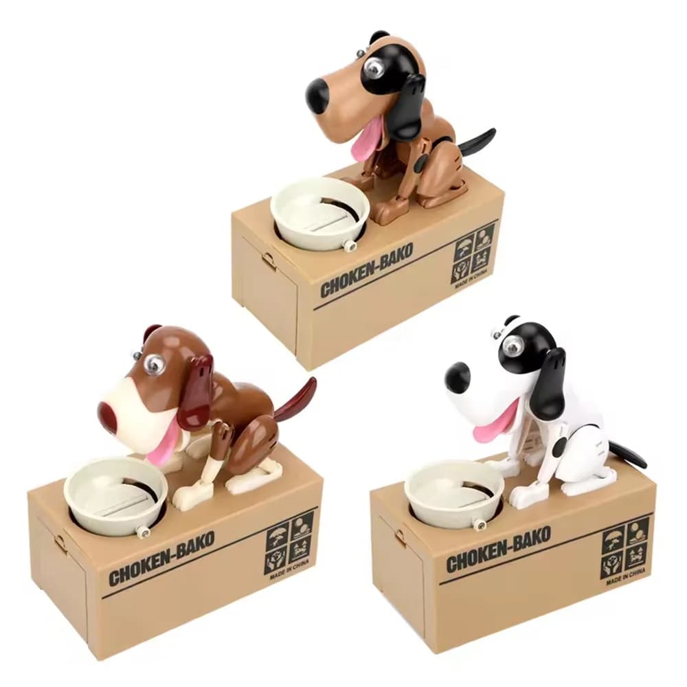 1PC Kreative Elektrische Cartoon Essen Geld Hund Sparschwein Glück Hund Sparschwein Kinder Geburtstag Geschenk Spielzeug