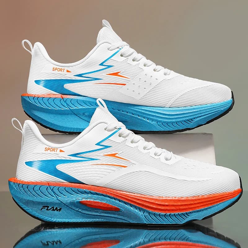 Marathon Herren Sport-Laufschuhe mit Carbonplatte, Luftpolster, Atmungsaktiv, Leichtgewichtig, Bequeme Rutschfeste Damen-Sneaker