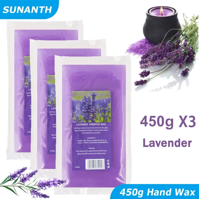 450g/200g Lavendel Feuchtigkeitsspendende Hände Und Füße Maske Peel Off SPA Pflege Paraffin 1/3Pcs Paraffin Pflegende Hände Wiederherstellen Glanz