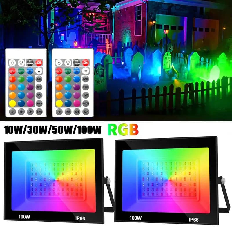 Outdoor Led RGB Reflektor Scheinwerfer Projektor 220V Ip66 Wasserdicht 10W 30W 50W 100W RGB led Flutlicht RGB Außen Lichter Lampen