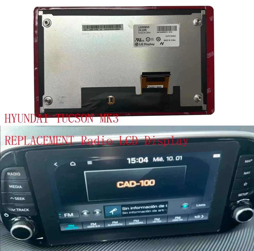 LCD-Display MIT TOUCHSCREEN RADIO NAV Für HYUNDAI TUCSON MK3 III TL 2018-2021 96560D7821MPP 96560D7801MPP AVB11D7EE