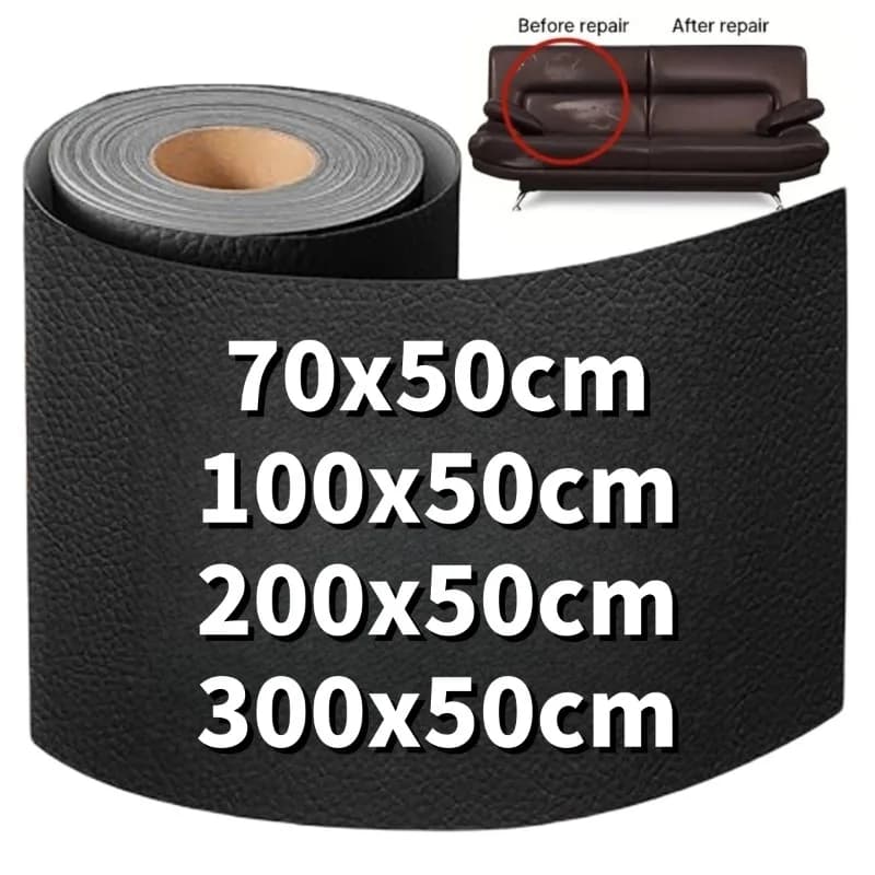 Reparatur-Patchband aus schwarzem Leder, selbstklebende Lederflicken, Sofas, Couch, Sitz, schneidbare Raffinierung, hochviskose Fix-Aufkleber