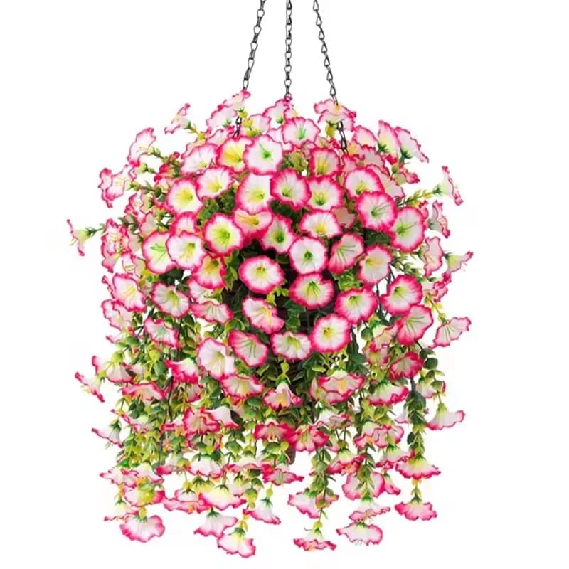 1/10PCS Künstliche Morning Glory Hängende Blumen Gefälschte Blume Outdoor Home Garten Wand Hängen Petunias Pflanzen Hochzeit Dekoration