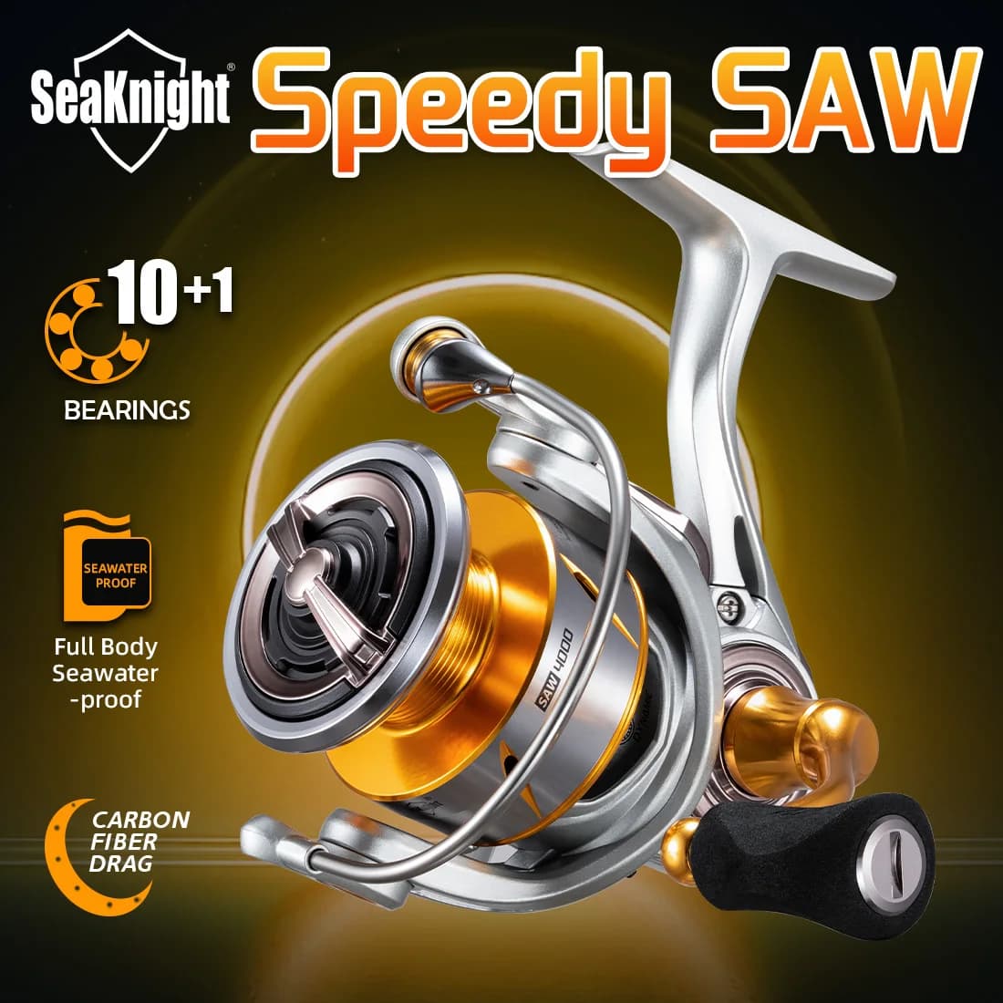 SeaKnight Brand Speedy SAW Salzwasser-Angelrolle 10+1BB Vollständig Seewasserbeständige Rollen Kohlefaser-Bremse bis zu 11KG