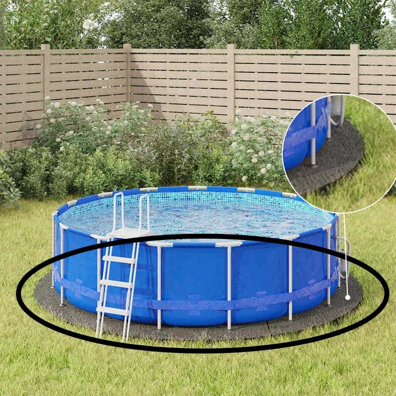 366 cm Durchmesser, rund, hellgrau, Pool-Bodentuch, hochwertiges Polyester-Geotextil, strapazierfähig, stichfest, Pool-Liner-Schutzunterlage für