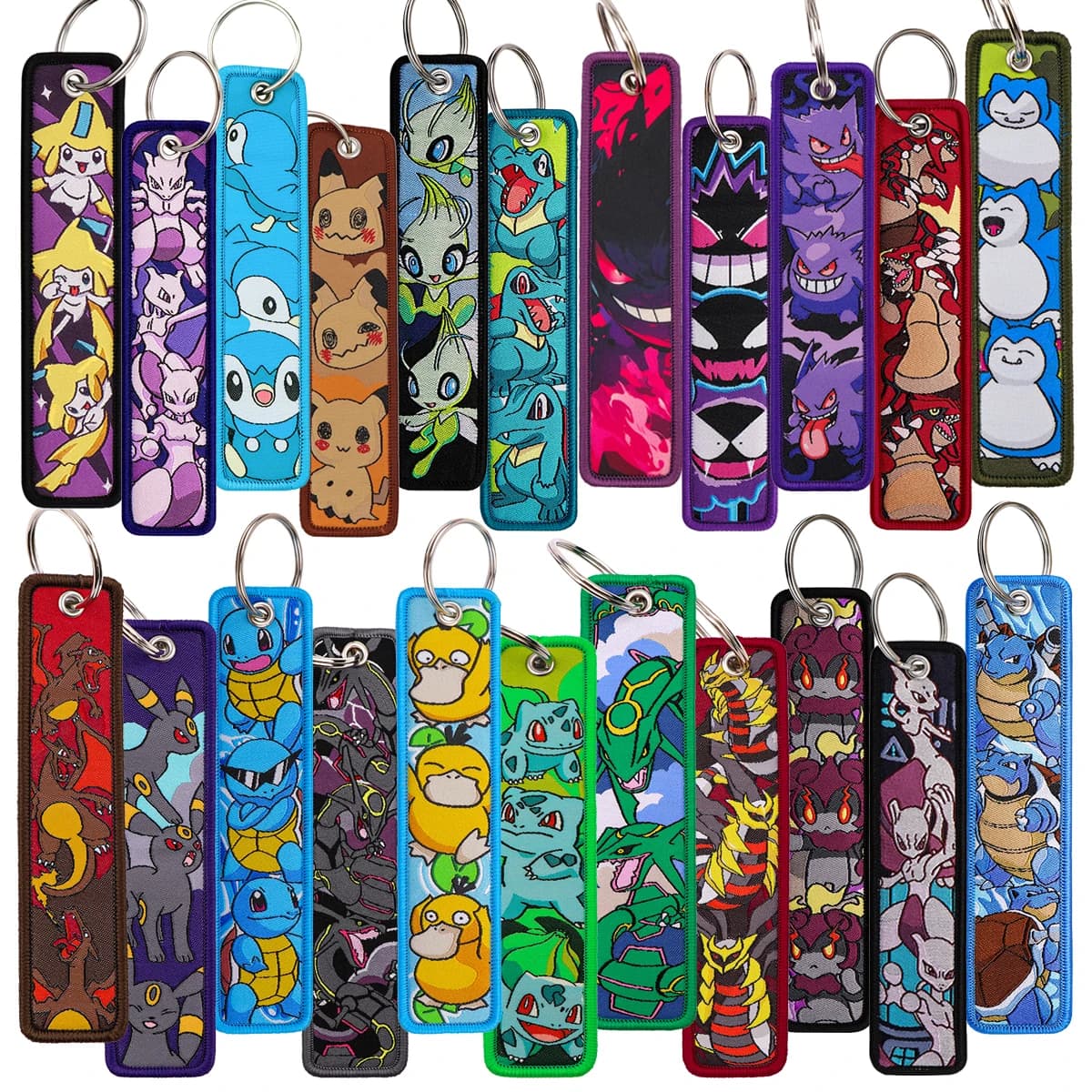 Japanischer Anime-Elf-Monster-Schlüsselanhänger für Autos, Rucksack, Schlüsselhalter, Stickerei, Schlüsselanhänger, Schlüsselanhänger,