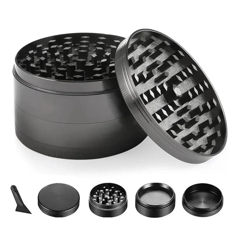 Mini-Kräutermühlen aus Metall zum Rauchen, 4 Schichten, 63mm, Zinklegierung, Tabak- und Kräutermühle, Zubehör für Raucher